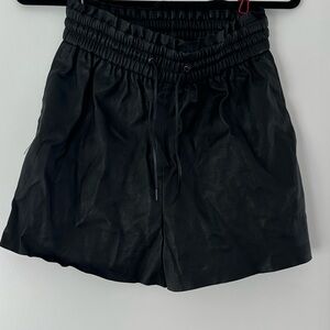 Zara Black High-Waist Drawstring Shorts (S)